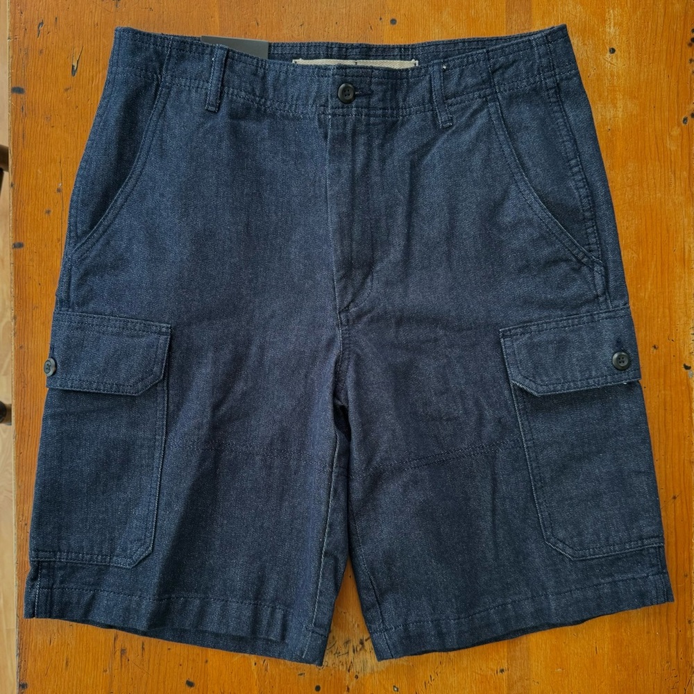 Banana Republic Y2K Surplus Cargo Short Baggy Navy Blue Size 30” NWT